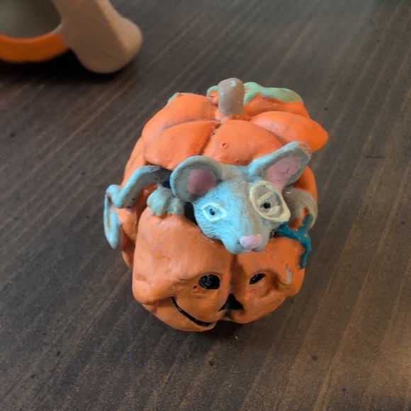 1969 Us Greeting Corp Enesco Mouse Pumpkin Figurine - Picture 1 of 5